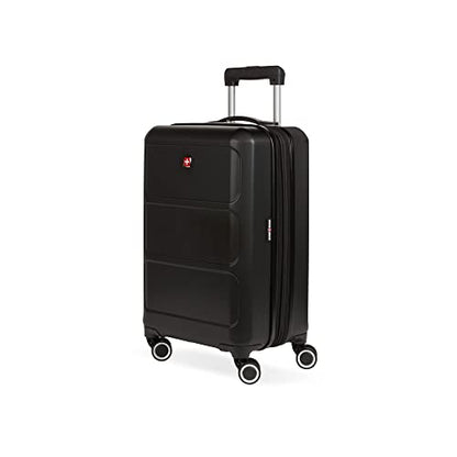 SwissGear 8090 Hardside Expandable Luggage with Spinner Wheels, Black, Carry-On 20-Inch - color: Black, size: Carry-On 20-Inch