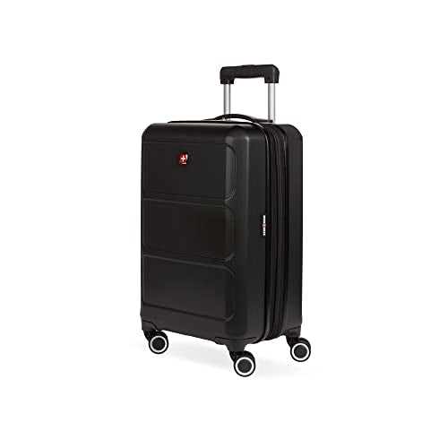 SwissGear 8090 Hardside Expandable Luggage with Spinner Wheels, Black, Carry-On 20-Inch - color: Black, size: Carry-On 20-Inch
