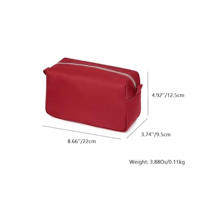 Organizer Bag Lightweight Cosmetic Bag with Ring Clasp Perfect Travel Makeup Bag for Women nylon Stand Up Design (Burgundy Red/Nylon) - color: Burgundy Red/Nylon