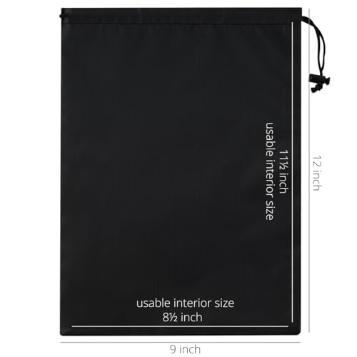 PALTERWEAR Drawstring Bag with Toggle - Nylon Cinch and Ditty Pouch - Six-Pack (Black, 9 x 12 Inch, Set of 6) - color: Black, size: 9 x 12 Inch