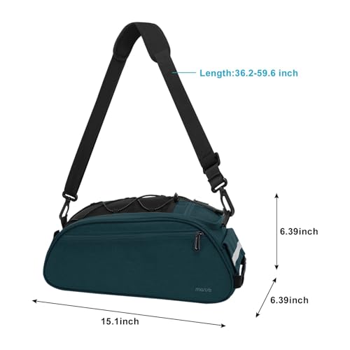 MOSISO Bike Rack Bag, Waterproof Bicycle Trunk Pannier Rear Seat Pouch Cycling Bike Carrier Backseat Storage Luggage Saddle Shoulder Bag - color: Teal Green