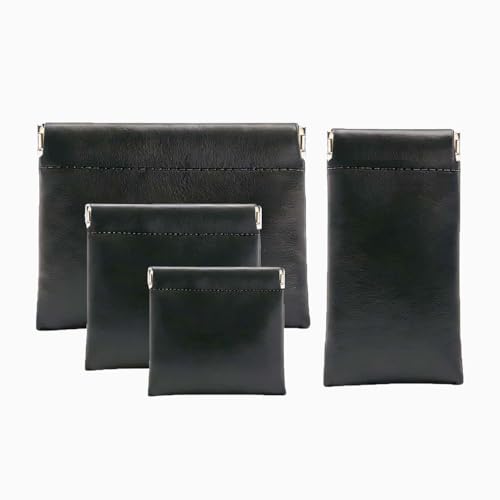 4Packs Small Makeup Bag for Purse, Waterproof & Portable Mini Cosmetic Bags for Women, Coin Purse Organizer, Lipstick Cosmetic Accessories Organizer, Small Travel Kit Storage Pouch (4P-Black) - color: 4P-Black