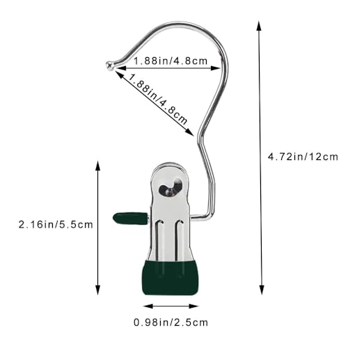 Hangers Clips,Stainless Multi Function Clip Hooks,Laundry Hanging Hooks Clips,Closet Hangers,Boot Clips， Hats Clips,Socks Clips,Pants Clips, Bras Clips (30, Dark Green) - color: Dark Green