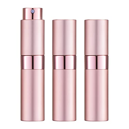 LISAPACK 8ML Atomizer Perfume Spray Bottle for Travel (3 PCS) Empty Cologne Dispenser, Portable Sprayer (Pink) - color: 3 Pink