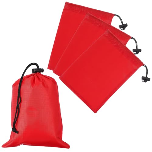 Drawstring Bag with Toggle, Stuff Sack String Waterproof Travel Storage Bags Cinch Stuff Pouch -Fitting for (Gym/Traveling/Hiking/Yoga/Office/Shoes) 6 x 8 & 4 Pack & Red - color: Red, size: 6 x 8"