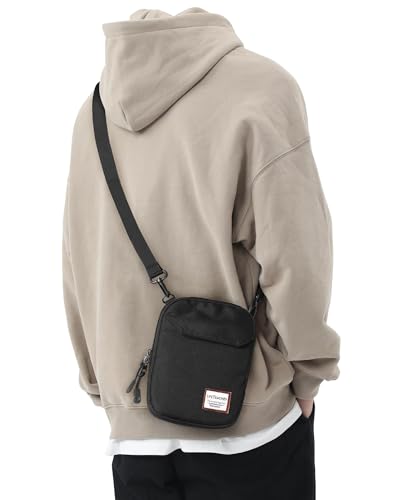 SEAFEW Mini Crossbody Bag Shoulder Bag for Men, Small Messenger Satchel Bag for Women - color: Black - Standard