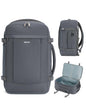 ECOHUB Travel Backpack for Men Women, Carry on Backpack with USB Charging Hole, Spirit Airlines Personal Item Bag Flight Approved, 15.6 Inch Laptop Backpack with Anti Theft Pockets, 30L, Grey - color: Grey, size: 18 inch underseat