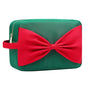 Beach Vacation Essentials Large Makeup Bag Fashion Bow Cosmetic Pouch Travel Toiletry Kit Bag for Women (XL,Green-Bow) - color: Green-Bow, size: XL