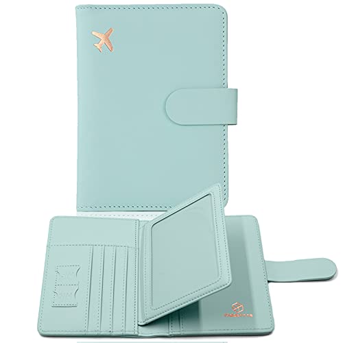Melsbrinna Rfid Passport Holder for Travel women/Men, Cute Passport Wallet Rfid Blocking Card Slots, Rfid Passport Cover/CaseTravel Wallet, Passport Book Holder (1, Green1) - color: Green1
