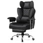 GTPLAYER Gaming Chair,Office Chair with Pocket Spring Lumbar Support, Ergonomic Comfortable Wide Office Desk Computer Chair with Outward Fixed Soft Armrests and Footrest (PU Leather, Black) - color: Deepblack