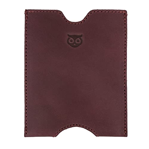 Hide & Drink, Travel Passport Pocket Sleeve Handmade from Full Grain Leather - Sangria - color: Sangria