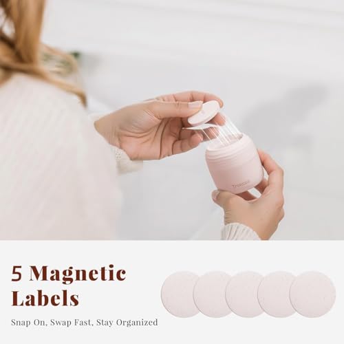 New Travel Toiletry Containers [Ultra Leakproof] TSA-Approved, PLA Hard Shell Jars with 5 Magnetic Labels, Wide Mouth Bottles for Lotion, Cleanser, Shampoo, Conditioner, Pink, 3 Pack, 1OZ - color: Pink, size: 1 oz / 30 ml