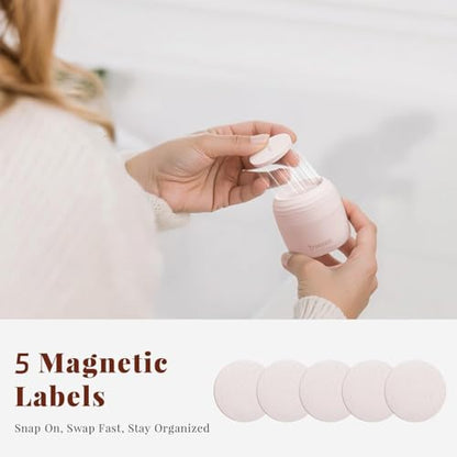 New Travel Toiletry Containers [Ultra Leakproof] TSA-Approved, PLA Hard Shell Jars with 5 Magnetic Labels, Wide Mouth Bottles for Lotion, Cleanser, Shampoo, Conditioner, Pink, 3 Pack, 1OZ - color: Pink, size: 1 oz / 30 ml