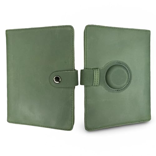 Genuine Leather Passport Holder Compatiable with and Moto Tag Wallet for Men and Women RFID Blocking for Secure Traveling and Documentation Organizer (Green) - color: Green