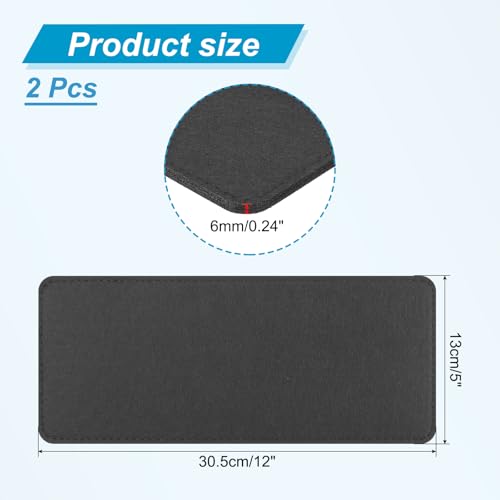 PATIKIL 12 x 5 Inch Felt Bag Base Shaper, 2pcs Bag Bottom Pad Organizer Insert Rectangle Liner Board for Purse Handbag Tote Travel Bag Canvas Cosmetic, Black - color: Black
