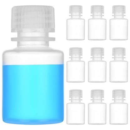 1oz/30ml Plastic Sample Bottles with caps, Wide Mouth Reagent Bottle with Lids Leak Proof Containers Water Sample Bottles for Laboratories, Travel(10Pcs) - style: 30ML-10pcs