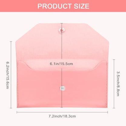 Pu Leather Cash Envelope Wallet - Reusable Cash Stuffing Wallet for Men and Women -Pink - color: pink
