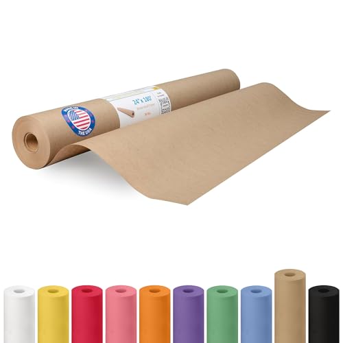 IDL Packaging 24" x 2160" (180 feet) - Brown Kraft Paper Roll - 30lb Thickness - Quality Paper for Packing, Moving, Shipping, Crafts - 100% Recyclable Natural Kraft Wrapping Paper - color: Brown, size: 24"x180' (#30 thick)