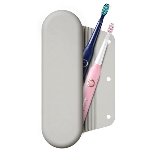 Silicone Electric Toothbrush Travel Case, Manual Toothbrush Travel Cover for Men and Women,Toothbrush Holder for Travel,Gym and More, Fits Most Manual and Electric Toothbrushes - Stone - color: Stone
