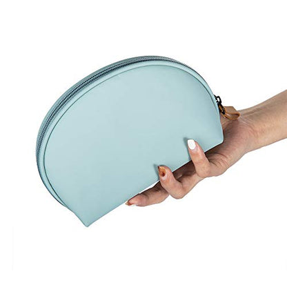 Hekyip Half Moon Cosmetic Beauty Bag for Purse Travel Handy Makeup Pouch for Women Girls (Mint) - color: Mint