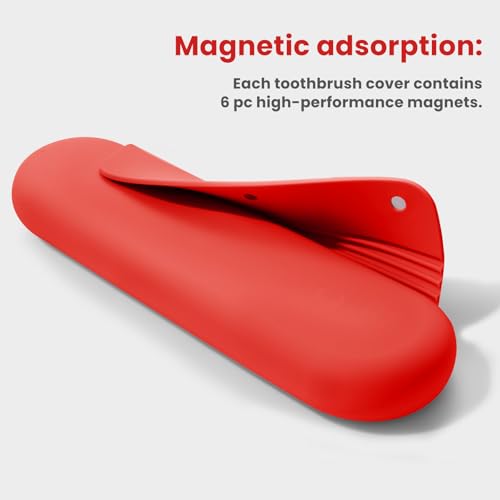 Silicone Electric Toothbrush Travel Case, Manual Toothbrush Travel Cover for Men and Women,Toothbrush Holder for Travel,Gym and More, Fits Most Manual and Electric Toothbrushes - Red - color: Red