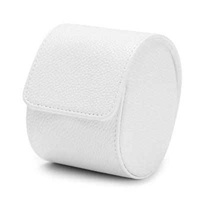 Oirlv Luxury Leather Travel Watch Case Portable Jewelry Watch Storage Roll Organizer(White) - color: White