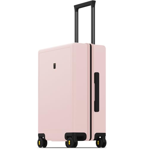 LEVEL8 Pink Suitcase with Spinner Wheels, Carry on Luggage Airline Approved, Suitcase for women Men, Lightweight Luminous Textured, Tsa Lock, 20 Inch - color: Pink, size: Carry-On 20 Inch