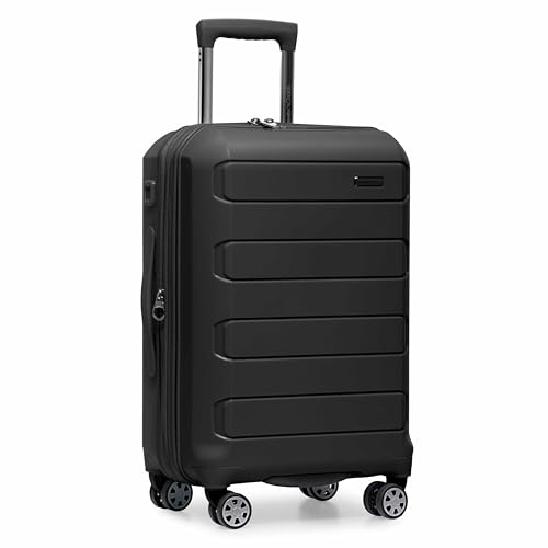 Traveler's Choice Pagosa Hardshell Expandable Luggage with Spinner Wheels, Black, 22-Inch Carry-on - color: Black, size: 22-Inch Carry-on