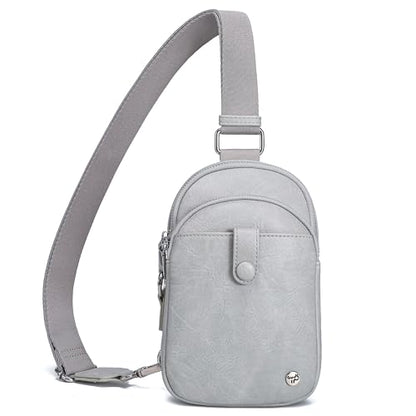 INICAT Anti Theft Crossbody Bags for Women Travel Small Sling Bag Fanny Packs Cross Body Purses Everyday - color: Gray White Antitheft, size: Small