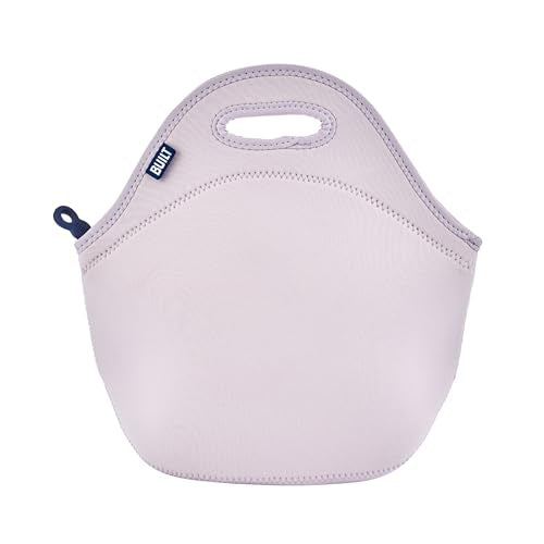 Built Gourmet Getaway Neoprene Lunch Bag - Lavender, Large Capacity Insulated Tote with Zipper & Soft Handles for Work, Travel, Picnics & Lunches - Flexible, Durable & Reusable, Machine Wash - color: Lavender