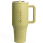 HydroJug Traveler - 40 oz Water Bottle with Handle & Flip Straw - Fits in Cup Holder, Leak Resistant Tumbler-Reusable Insulated Stainless Steel & Rubber Base - Gifts for Women & Men, Olive - color: Olive, size: 40oz