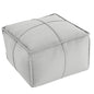 MeMoreCool Stuffed Round Pouf Ottoman Foot Rest, Floor Pouf Foot Stool with Soft Foam Chunk Filling, Small Round Ottoman Footstool Circle Footrest for Living Room - color: Piping Light Grey