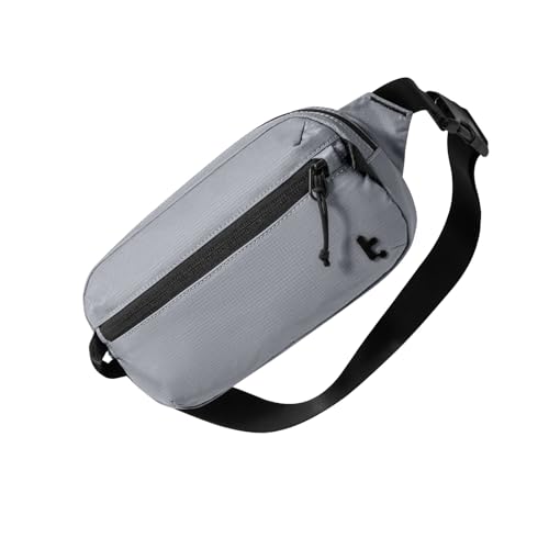 tomtoc 1.5L Sling Bag with RFID Blocking, Crossbody Bag Minimalist Chest Shoulder Pack for Men and Women, Water-resistant Lightweight Casual Waist Fanny Pack for Travel, Daily Use - color: Light Gray, size: 1.5L