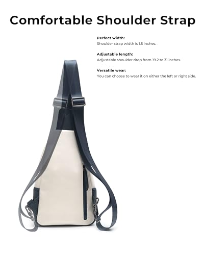 Alldaily Large Sling Bag for Women Crossbody Purse Leather Fashionable Trendy Chest Bag for Travel, Fanny Pack (Dark Blue&White) - color: Dark Blue With White