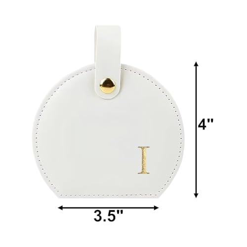 Travel Jewelry Case,Personalized Jewelry Box,Elegant Half-Moon Design with Personalized Golden Initial Case,Personalized Gifts for Women,Jewelry organizer;Personalized Gifts for Women or Friends(I) - style: I