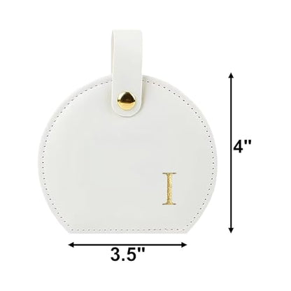 Travel Jewelry Case,Personalized Jewelry Box,Elegant Half-Moon Design with Personalized Golden Initial Case,Personalized Gifts for Women,Jewelry organizer;Personalized Gifts for Women or Friends(I) - style: I