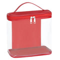 HAOGUAGUA Heavy Duty Leak Proof Clear Travel Bags for Toiletries, Transparent Makeup Cosmetic Bag with Zipper and Handle (1PCS RED, Large) - color: 1PCS RED