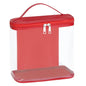 HAOGUAGUA Heavy Duty Leak Proof Clear Travel Bags for Toiletries, Transparent Makeup Cosmetic Bag with Zipper and Handle (1PCS RED, Large) - color: 1PCS RED