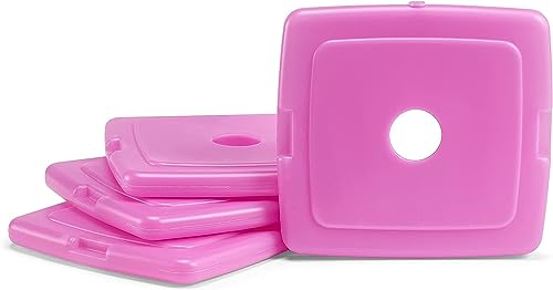 Cool Coolers by Fit & Fresh Slim Ice Packs, Quick Freeze Reusable Ice Packs for Lunch Boxes & Coolers, Long-Lasting, Space Saving Lunch Ice Packs, Purple 4PK - color: Purple (4 Pack)