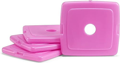 Cool Coolers by Fit & Fresh Slim Ice Packs, Quick Freeze Reusable Ice Packs for Lunch Boxes & Coolers, Long-Lasting, Space Saving Lunch Ice Packs, Purple 4PK - color: Purple (4 Pack)