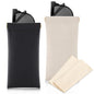Sightor Sunglass Case, 2 Pcs Soft Eyeglass Cases for Women Portable Squeeze Top Leather Glasses Pouch - color: Black, Beige