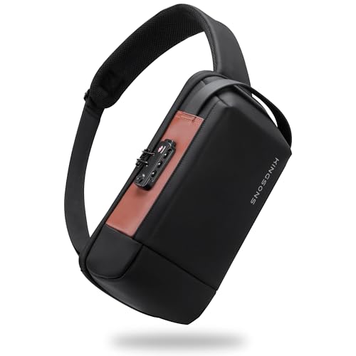 Kingsons Sling Crossbody Bag Anti-theft Chest Shoulder Backpack for Men Waterproof Minimalist Casual Daypack for Travel Gym - color: Ks3284w