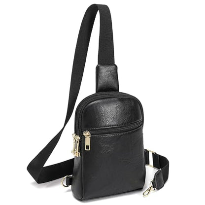 INICAT Anti Theft Crossbody Bags for Women Travel Small Sling Bag Fanny Packs Cross Body Purses Everyday - color: Rich Black Antitheft, size: Large