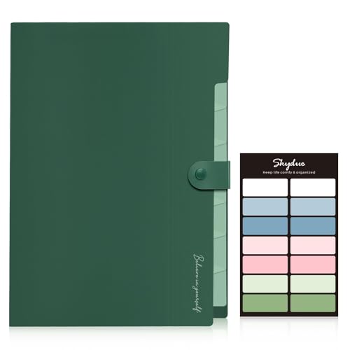 SKYDUE Expanding File Organizer with 8 Pockets, Accordion File Folders with Labels, Portable Document Paper Bill Receipt Organizer, Home College School Office Supplies, Letter Size,ForestGreen - color: Forestgreen