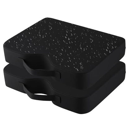 Waterproof Stadium Seat Cushions 2 Pack, Extra Thick 2.5 Inch, Oxford Fabric, U-Shaped Ergonomic Design, Portable Bleacher Cushions with Carrying Handle (Black - 2 Pack) - color: Black - 2 Pack