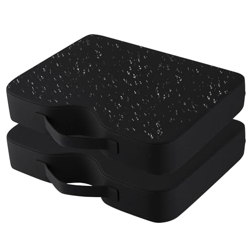 Waterproof Stadium Seat Cushions 2 Pack, Extra Thick 2.5 Inch, Oxford Fabric, U-Shaped Ergonomic Design, Portable Bleacher Cushions with Carrying Handle (Black - 2 Pack) - color: Black - 2 Pack