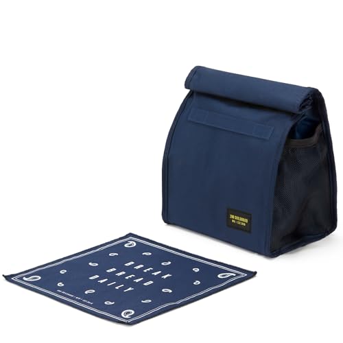 2nd Childhood Rolltop Lunch Bag for Work or School – Compact, Foldable & Low Profile Design – Insulated Reusable Bag with Handle – Slim, Durable & Stylish - 3.5L (Blue) - color: Blue