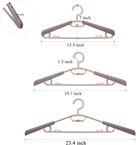 12-Pack Heavy Duty Plastic Extra-Wide Arm 15"-23" Suits Clothes Hangers with Swivel Hooks,Perfect for Coat,Jacket,Dress,Shirt,Trousers or Closet Space Saving,Grey&Tan - color: Gray-12 Pack