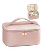 Prite Makeup Bag, Large Capacity Cosmetic Bag for Women and Girls, Waterproof PU Leather Travel Makeup Case, Toiletry Organizer with Handle and Divider for Skincare and Brushes - Pearl Pink - color: Pearl Pink