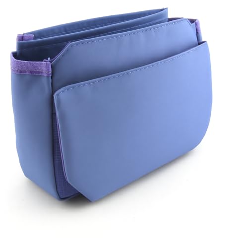 Periea ‘Tegan’ Small Handbag Organizer Insert or Make-up Bag – 5 Colors Available (Purple) - color: Purple